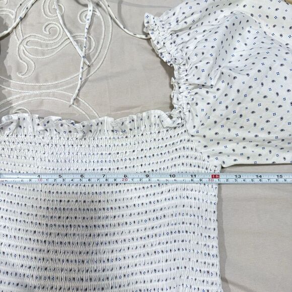 Hill House Home Nesli Nap Dress White Smocked Puff Sleeve Midi Cottagecore XS - Picture 11 of 12